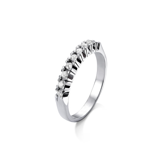 Half Ring in 18k White Gold with Diamonds